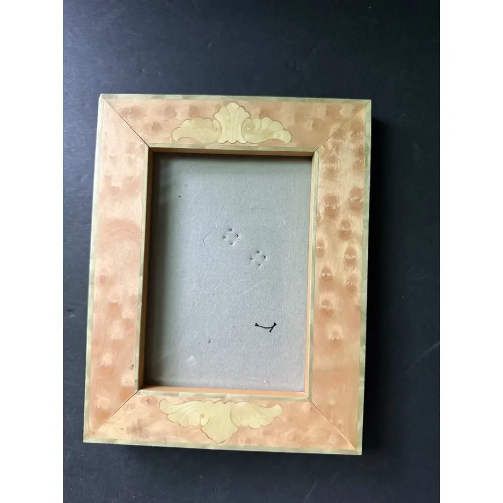 Handcrafted Silvestri Inlayed Wood Picture Frame Rectangle 5x7 Art Deco Modern
